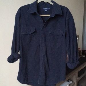 Men’s J. Crew Navy Flannel Button-up, Large.